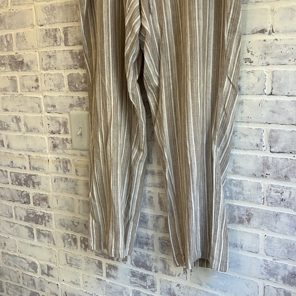 For Cynthia Women’s Size 2X Linen Blend Striped Pull On Pants Pockets Summer NWT - Picture 4 of 8